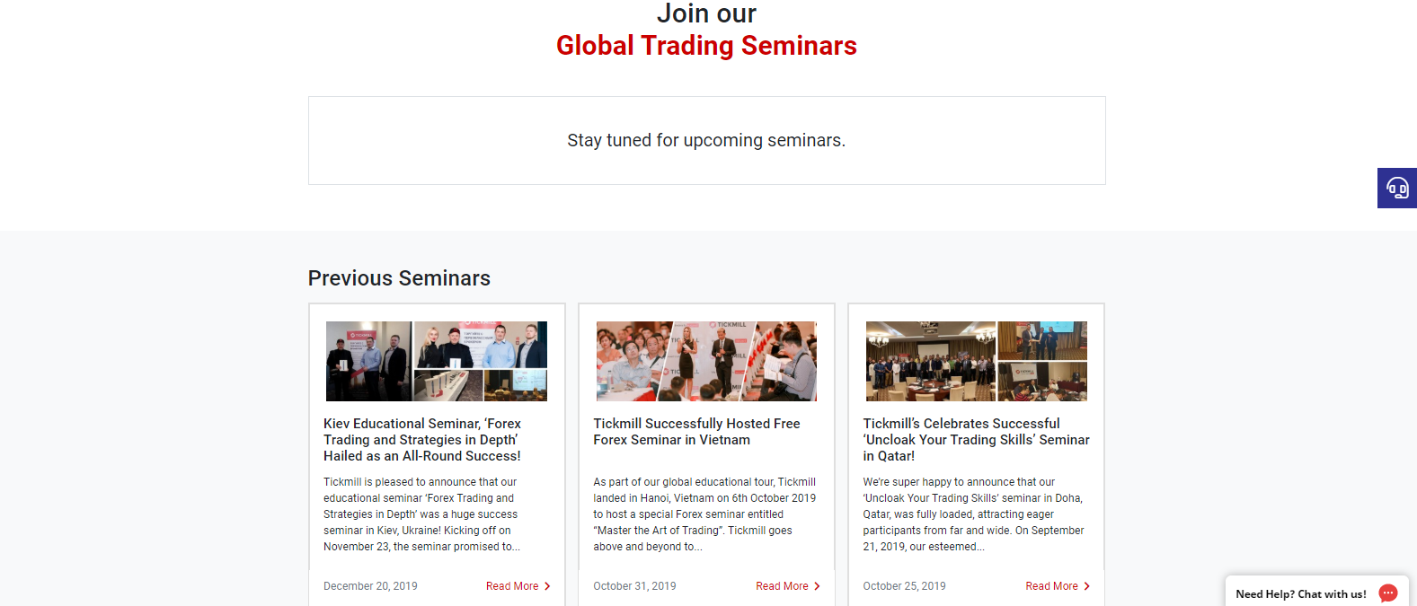 Tickmill seminars Tickmill seminars